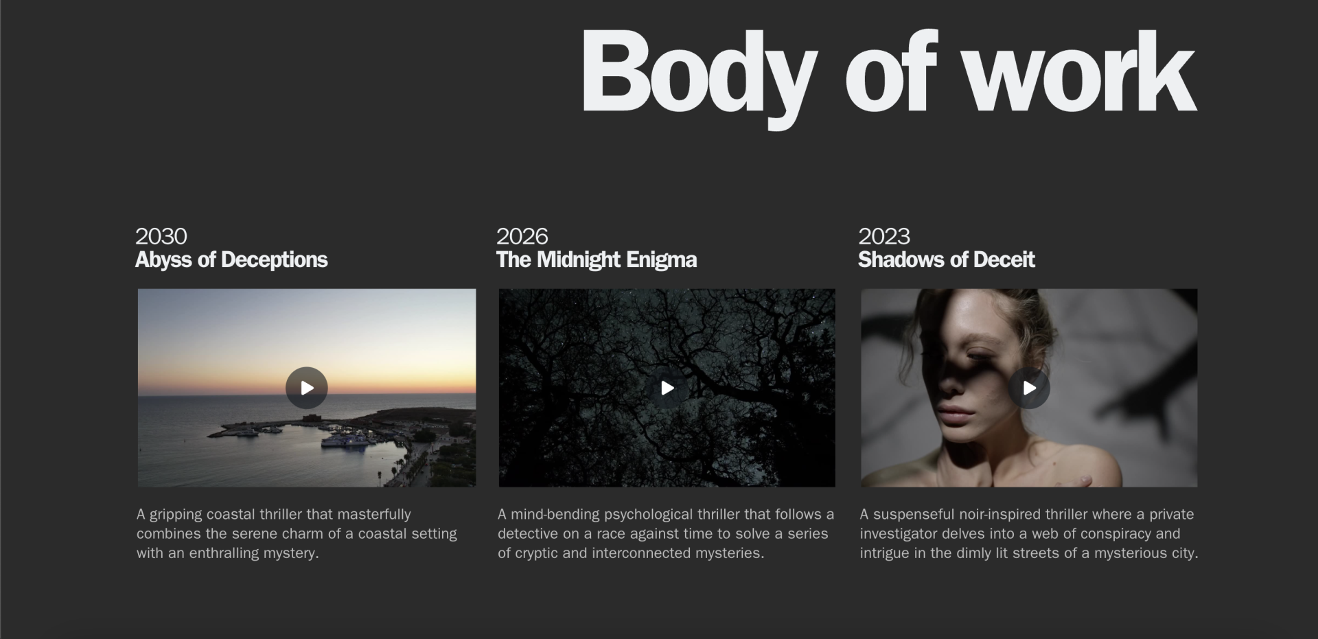 Director Portfolio Website Vancouver