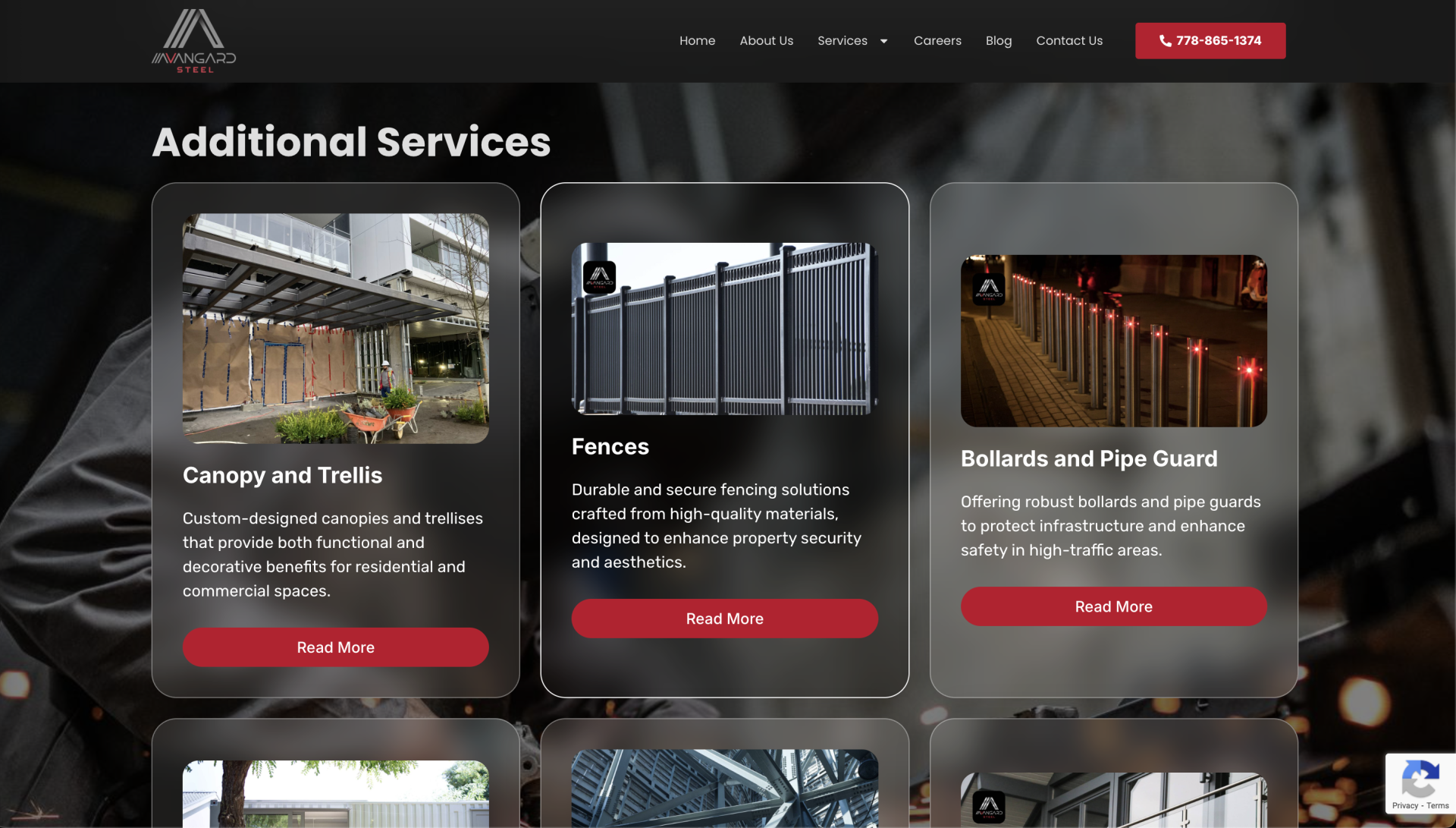 service section website avangard steel