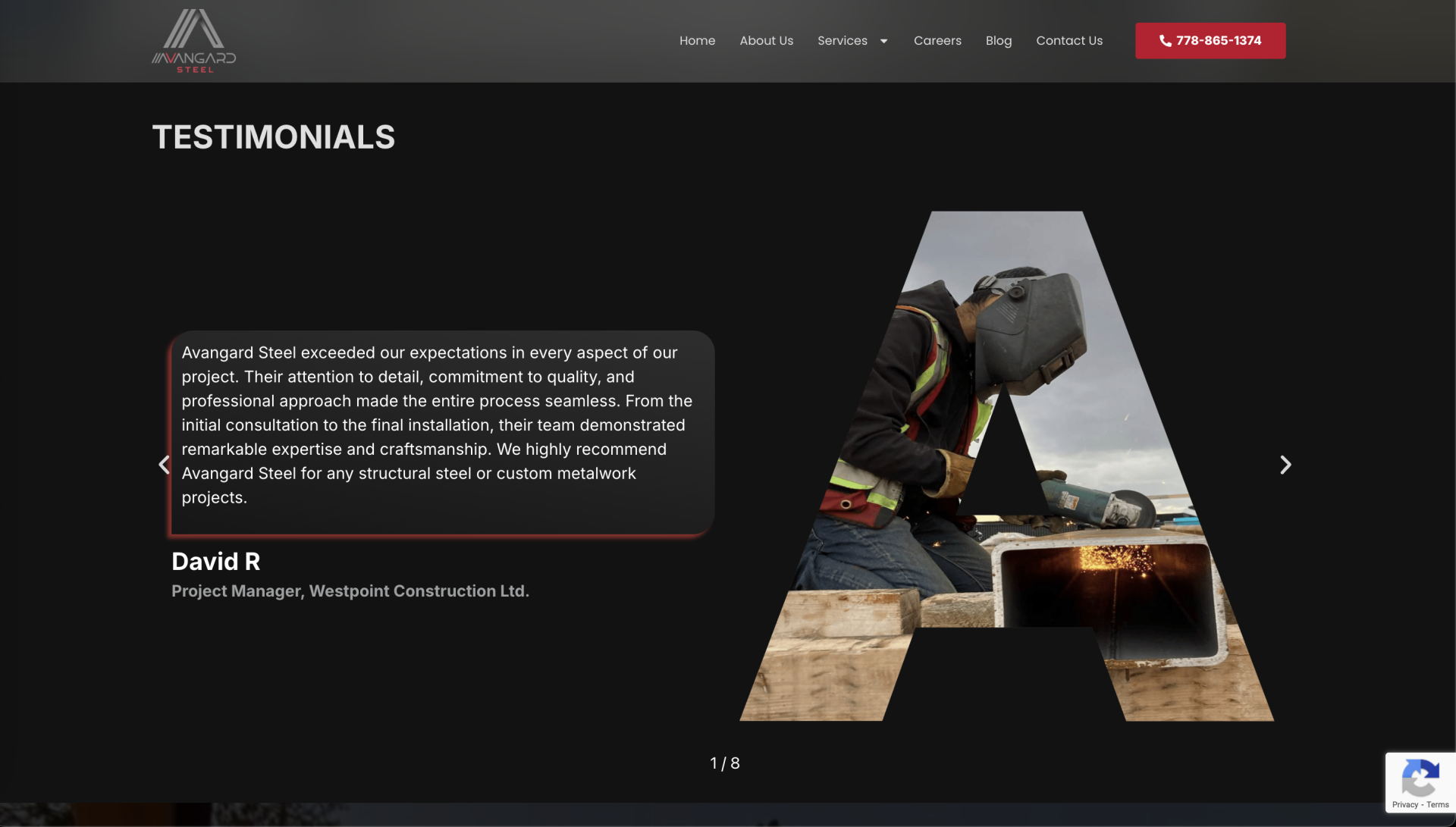 testimonial avangard custom letter website